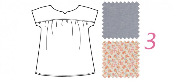 Oliver + S Ice Cream Blouse in chambray and Liberty of London fabrics