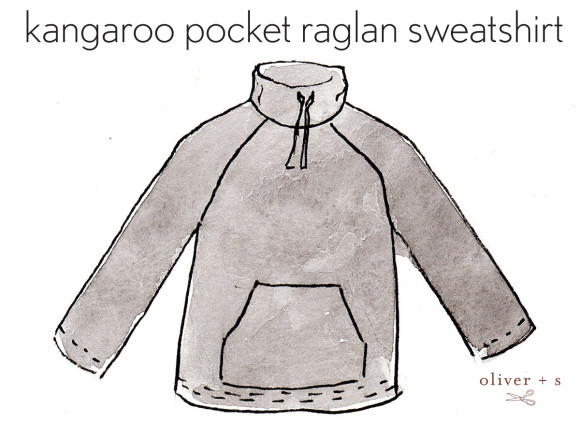 Oliver + S Field Trip Raglan T-shirt as kangaroo pocket sweatshirt