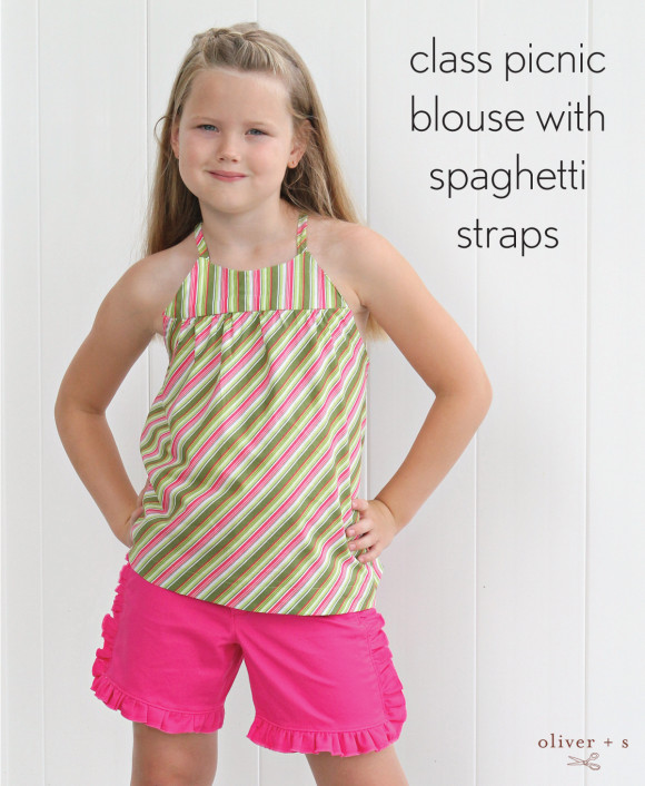 Oliver + S Class Picnic Blouse with spaghetti straps