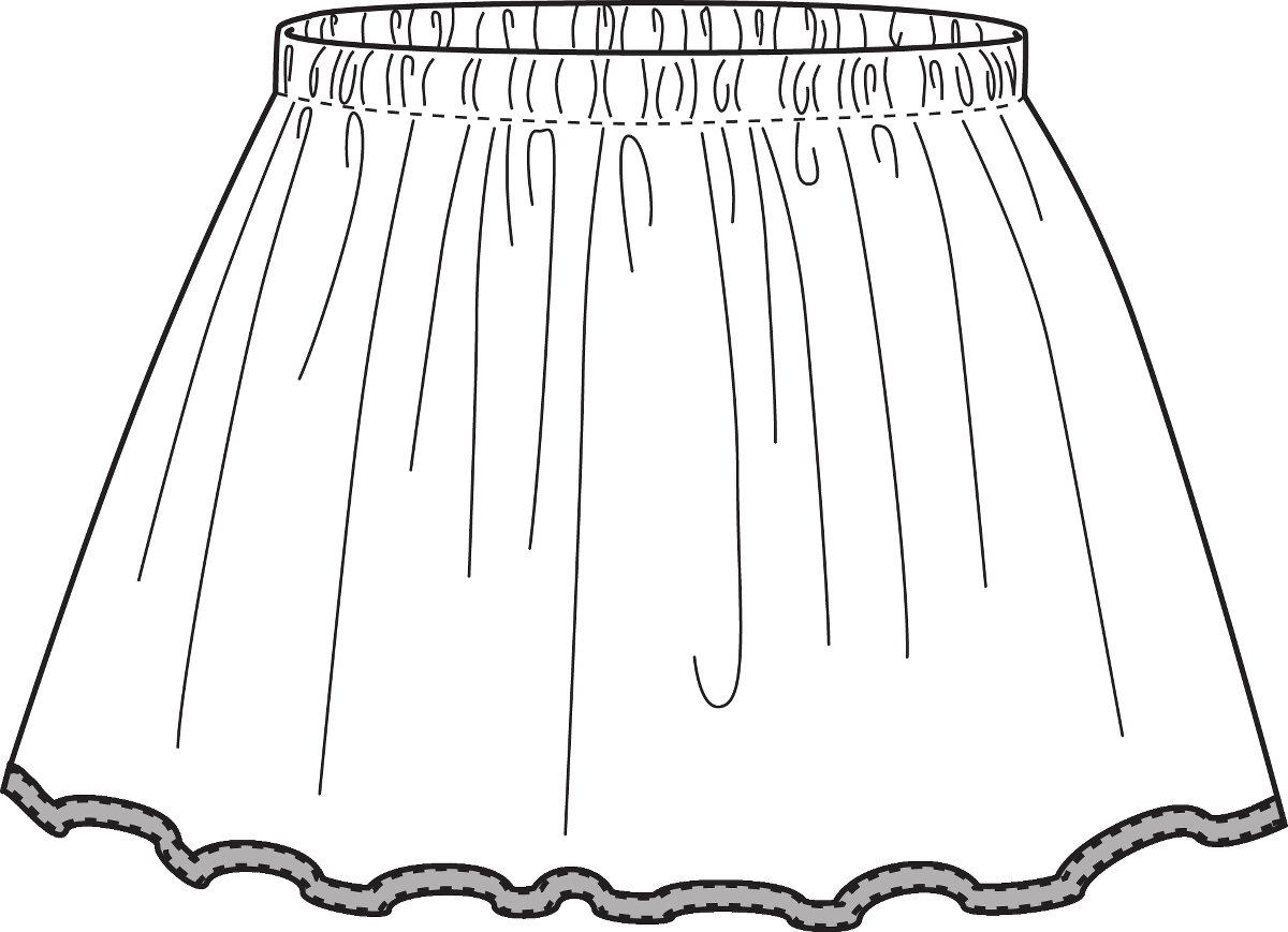 Эскиз юбки на резинке