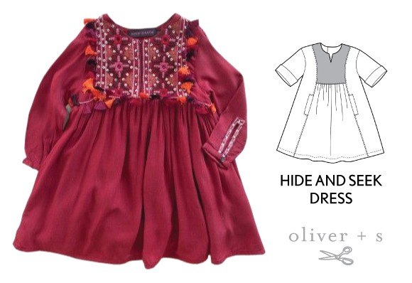 Trim the yoke of the Oliver + S Hide-and-Seek Dress with tassels