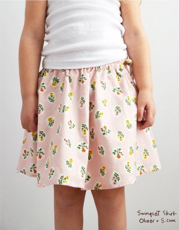 Oliver + S Swingset Skirt sewn in Tiger Lily