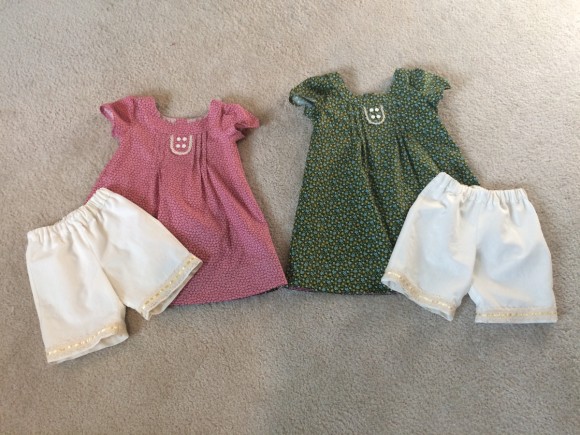 Oliver + S Family Reunion Dresses and Sunny Day Shorts turned into bloomers