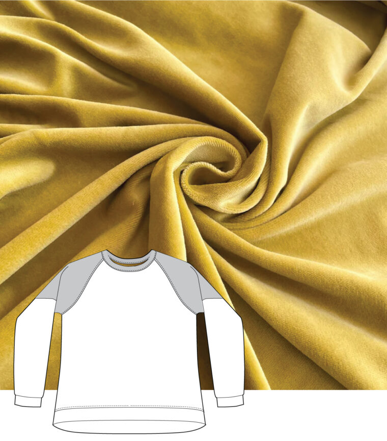 yellow knitted organic cotton velour