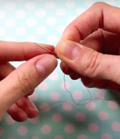 How to knot hand sewing thread with Liesl Gibson