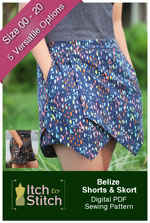 digital belize shorts + skort sewing pattern