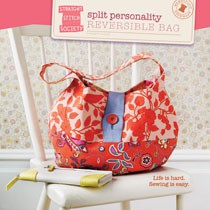 digital split personality reversible bag sewing pattern