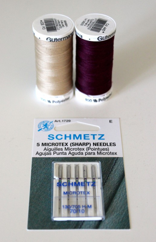 Thread and needle for perfomance fabrics