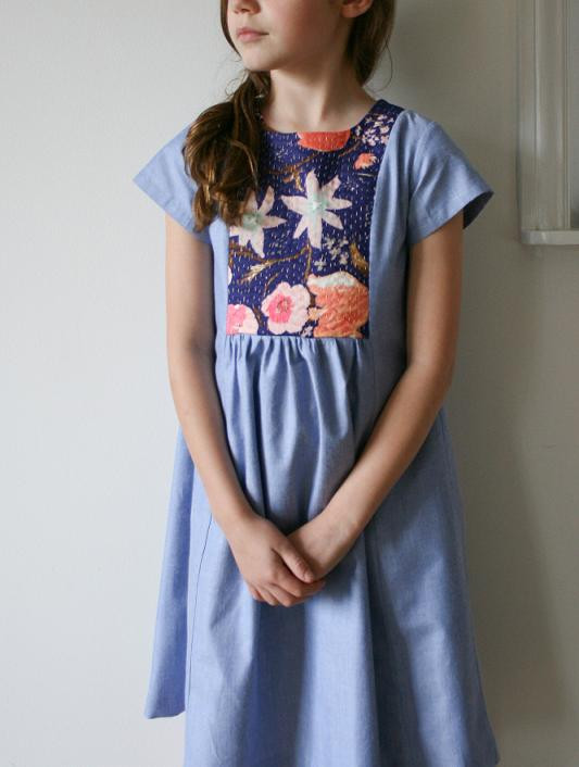 Oliver + S Hide-and-Seek Dress with quilted yoke