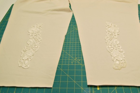 Putting lace applique on the Oliver + S Playtime Leggings