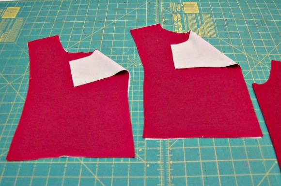 Adding interfacing to the front and back yokes of the Oliver + S Hide-and-Seek Tunic