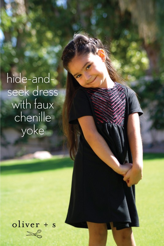 Oliver + S Hide-and-Seek Dress with faux chenille yoke