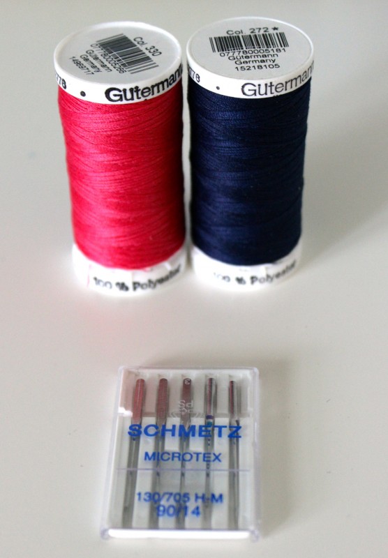 Polyester thread and microtex needles