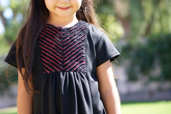 Oliver + S Hide-and-Seek Dress with faux chenille yoke