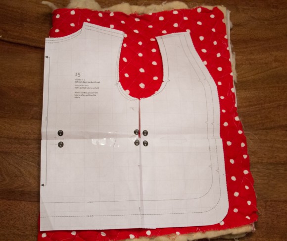 Cutting out the insulated vest