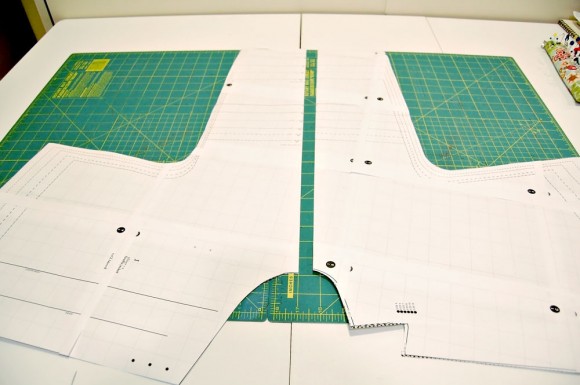 Cutting the Firefly Jacket pattern to work with napped fabric