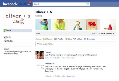 Oliver + S Facebook Page