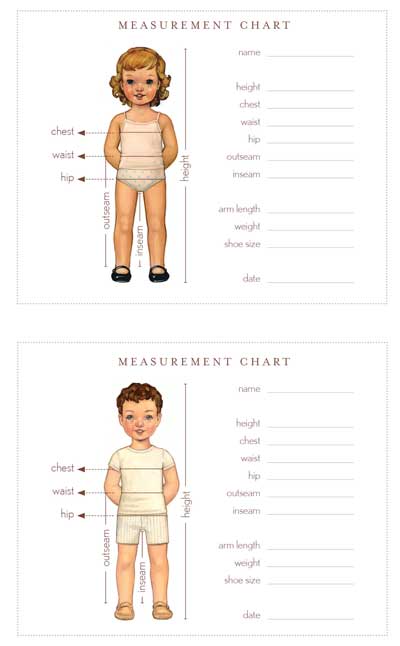 Oliver + S Measurement Chart