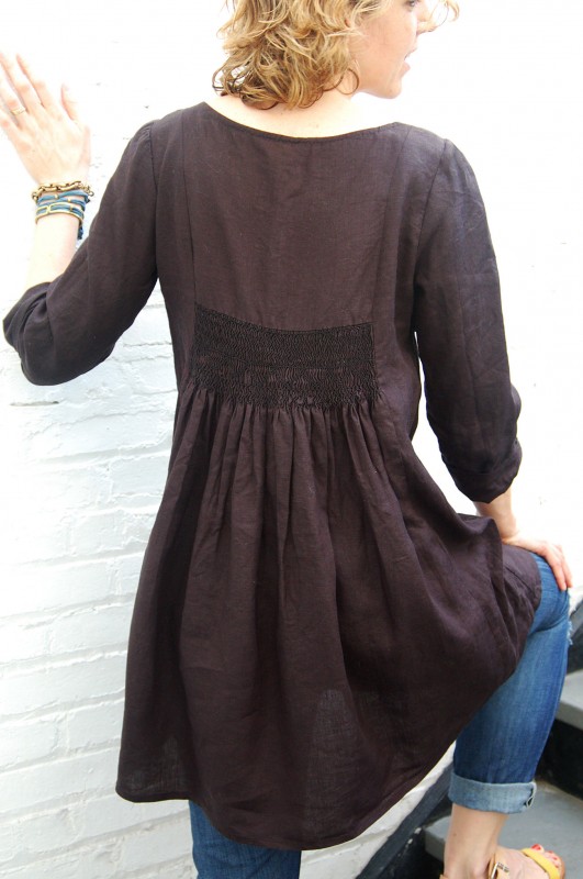 Lisette Continental Blouse with Smocked Back made into tunic