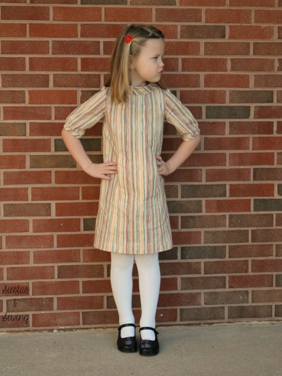 school photo in stripes