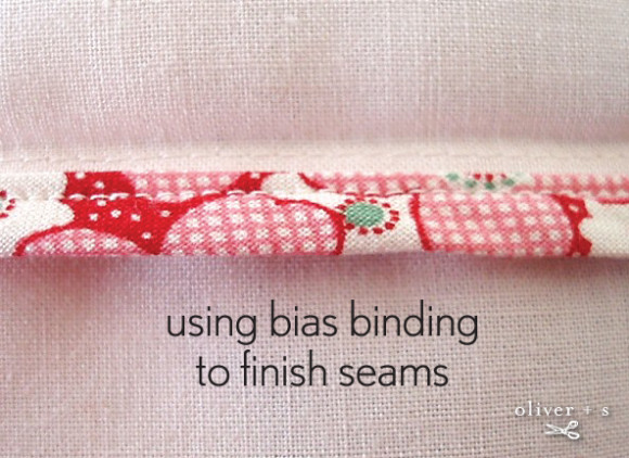 Using bias binding to finish seams