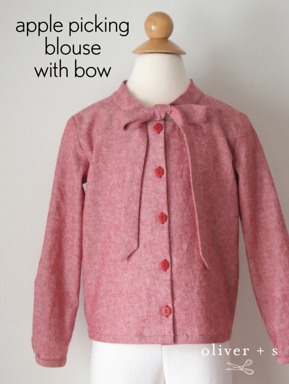 Modifying the Oliver + S Apple-Picking Dress into a bow blouse