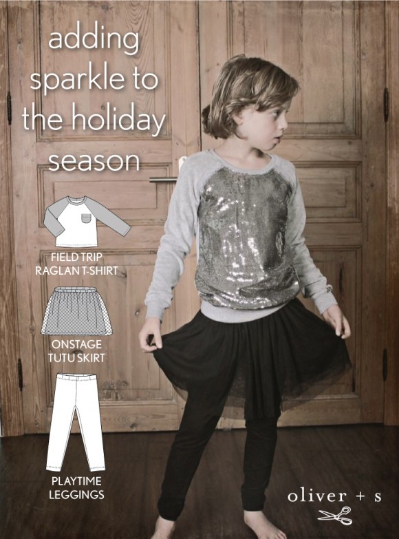 Use the Oliver + S Field Trip Raglan T-shirt, Onstage Tutu Skirt, and Playtime Leggings to recreate the inspirational image