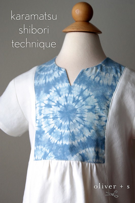 Karamatsu Shibori Technique on the yoke of the Oliver + S Hide-and-Seek Tunic