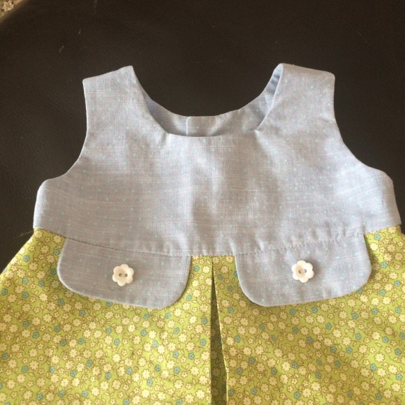 Music Box Jumper in Turquoise Dot Aqua Chambray Lisette fabric