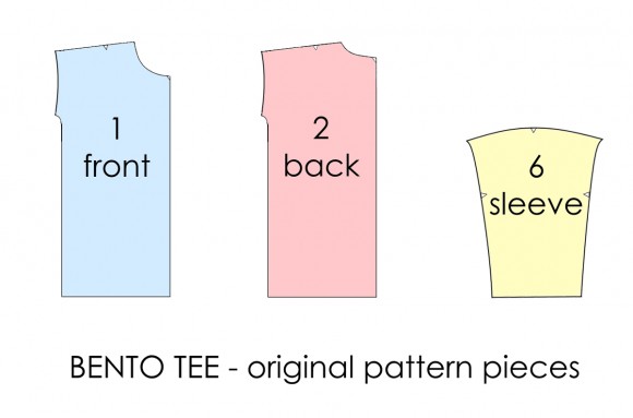 Liesl + Co Bento Tee pattern pieces
