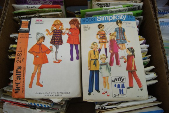 Sewing patterns at the world's largest textile garage sale