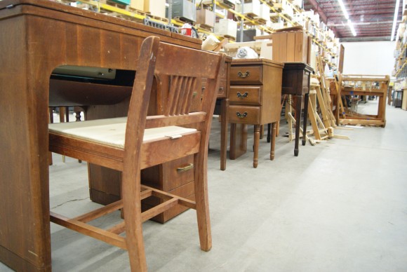 Sewing machines at the world's largest textile garage sale