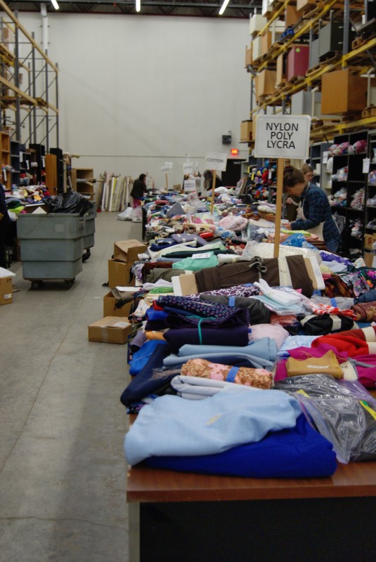 Fabrics at the world's largest textile garage sale