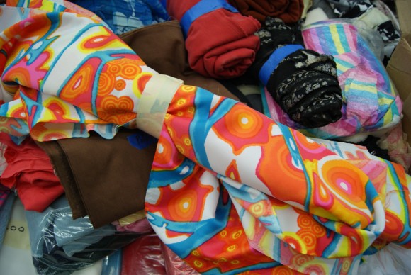 Fabrics at the world's largest textile garage sale