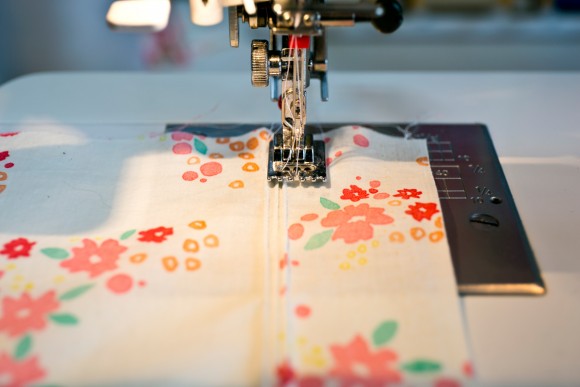 heirloom sewing techniques: pintucks and entredeux: stitching the first pintuck row