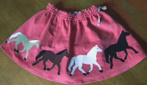 Oliver + S Swingset Skirt with horse applique