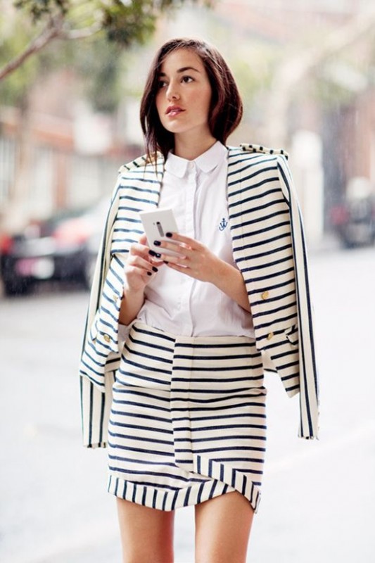 wrap skirt with stripes