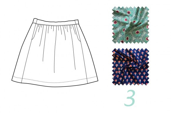 Liesl + Co. Everyday Skirt fabric swatches picked by Lauren Guthrie