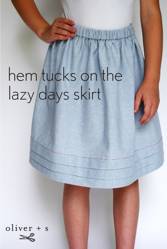 Adding hem tucks to the Oliver + S Lazy Days Skirt