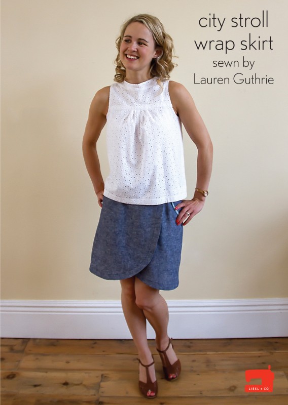 Liesl + Co. City Stroll Wrap Skirt sewn by Lauren Guthrie