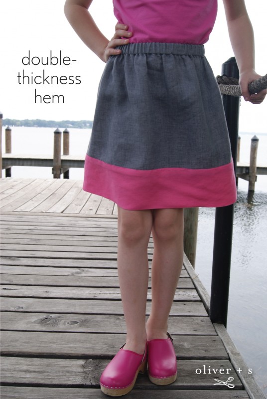 Double-thickness hem on the Oliver + S Lazy Days Skirt