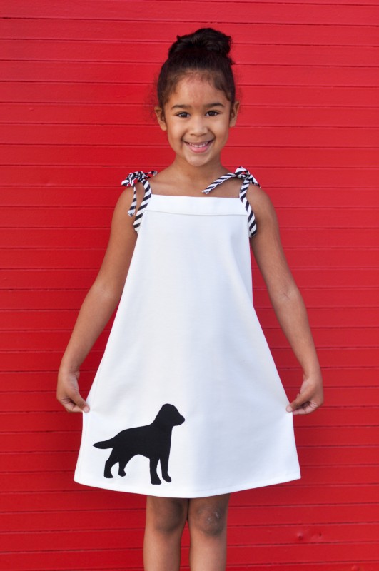 Oliver + S Popover Sundress with dog applique