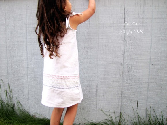 Oliver + S Popover Sundress with colored decorative stitching