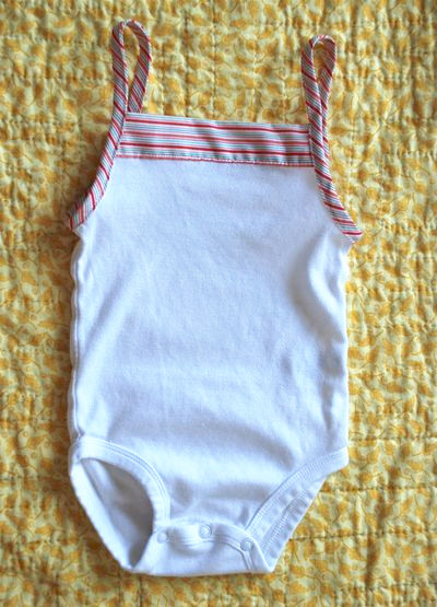 Oliver + S Popover Sundress refashioned into a baby onsie