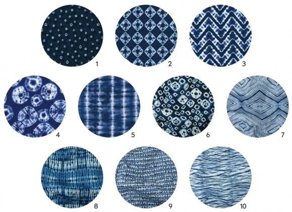 Shibori fabric swatches