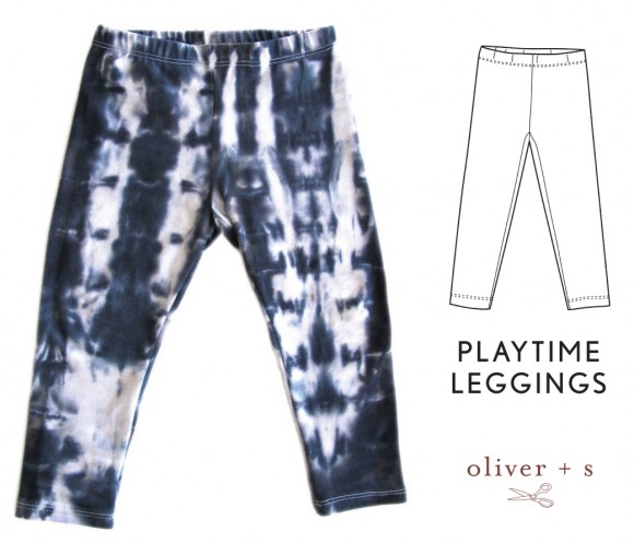 Oliver + S Playtime Leggings in shibori dyed fabric