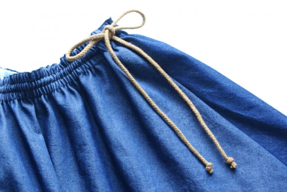 Oliver + S Swingset Skirt with brown cord drawstring