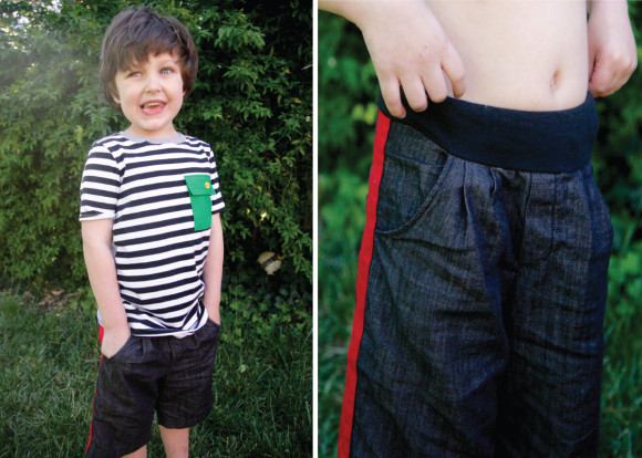 Oliver + S Sketchbook Shorts with knit waistband