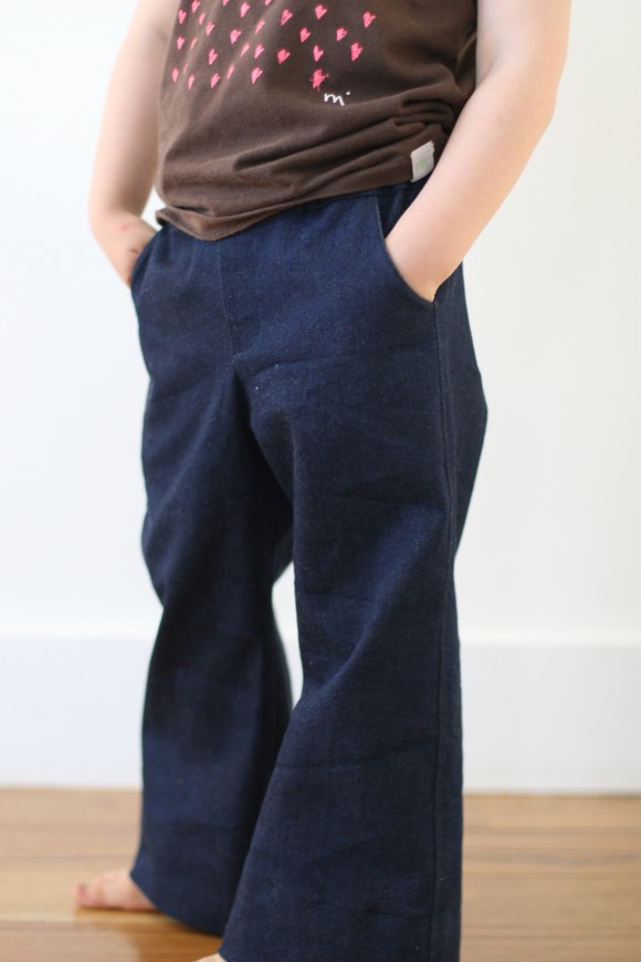 Oliver + S Sketchbook Shorts turned into bootcut jeans
