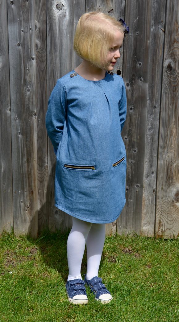 Oliver + S Book Report Dress with exposed zipper welt pockets